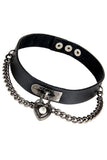 Black Heart Chain Collar | Angel Clothing