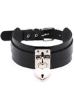 Black Heart Padlock Collar | Angel Clothing