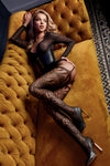 Black Secret BS122 Crotchless Tights | Angel Clothing