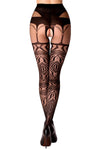 Black Secret BS122 Crotchless Tights | Angel Clothing
