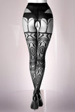Black Secret BS122 Crotchless Tights | Angel Clothing