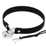 Faux Suede Choker with Heart Padlock | Angel Clothing