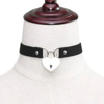 Faux Suede Choker with Heart Padlock | Angel Clothing