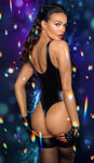 Noir Handmade Powerwetlook Body with high cut bottom hem | Angel Clothing