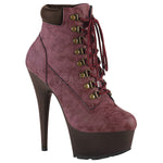 Pleaser DELIGHT 600TL 02 Boots Burgundy (UK5) | Angel Clothing