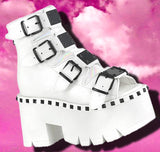 DemoniaCult ASHES 70 White Boots | Angel Clothing