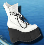 DemoniaCult KERA 130 White Boots | Angel Clothing