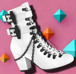 DemoniaCult VIVIKA 128 White Boots | Angel Clothing