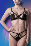 Grey Velvet Bra Set | Angel Clothing