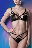 Grey Velvet Bra Set | Angel Clothing