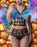 Grey Velvet Erotic Harness Set | Angel Clothing