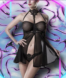 Grey Velvet Negligee (S/M, L/XL) | Angel Clothing