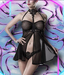 Grey Velvet Negligee | Angel Clothing