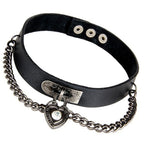 Black Heart Chain Collar | Angel Clothing