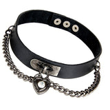 Black Heart Chain Collar | Angel Clothing