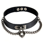 Black Heart Chain Collar | Angel Clothing
