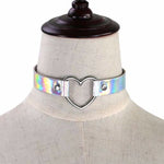 White Holographic Heart Choker | Angel Clothing