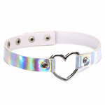 White Holographic Heart Choker | Angel Clothing