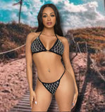 Leg Avenue Domino Bikini Set Black (L) | Angel Clothing