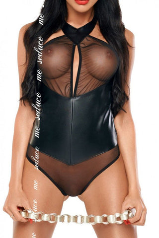 Me Seduce Imane Bodysuit Black | Angel Clothing