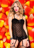 Music Legs Polka Dot Corset (L) | Angel Clothing