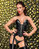 Noir Handmade Corsage with Suspender Straps (XL) | Angel Clothing