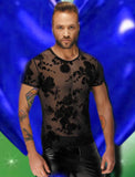 Noir Handmade Flock Embroidery T-Shirt (2XL) | Angel Clothing
