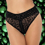 Noir Handmade Leopard Flock Panties | Angel Clothing