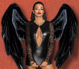 Noir Handmade Short Powerwetlook Dress (S, M, XL, 2XL) | Angel Clothing