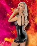Noir Handmade Short Powerwetlook Dress | Angel Clothing