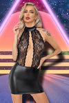 Noir Handmade Short Powerwetlook Dress | Angel Clothing