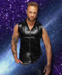 Noir Handmade Snake Skin Pattern Sleeveless Hoodie Top | Angel Clothing