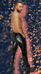 Noir Handmade Snake Skin Pattern Wetlook Trousers | Angel Clothing