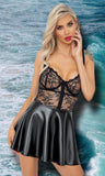 Noir Handmade Wetlook and Lace Dress | Angel Clothing