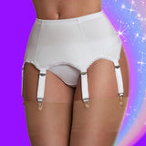 Nylon Dreams 6 Strap Suspender Belt White | Angel Clothing