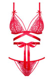 Obsessive Lovlea Red Lingerie Set (L/XL) | Angel Clothing