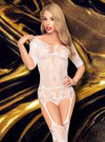 Penthouse Sugar Drop White Bodystocking (XL) | Angel Clothing