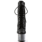 Pleaser ADORE 1020G Boots Black Glitter | Angel Clothing