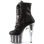 Pleaser ADORE 1020G Boots Black Glitter | Angel Clothing