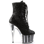 Pleaser ADORE 1020G Boots Black Glitter | Angel Clothing