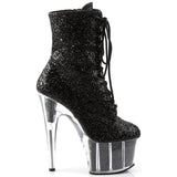 Pleaser ADORE 1020G Boots Black Glitter | Angel Clothing