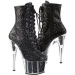 Pleaser ADORE 1020G Boots Black Glitter | Angel Clothing