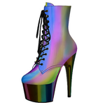 Pleaser ADORE 1020RC Reflective Rainbow Boots | Angel Clothing