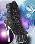 Pleaser ADORE 1020G Boots Black Glitter | Angel Clothing
