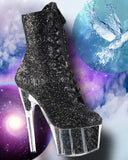 Pleaser ADORE 1020G Boots Black Glitter | Angel Clothing