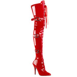 Pleaser SEDUCE-3028 Boots Red | Angel Clothing