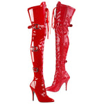 Pleaser SEDUCE-3028 Boots Red | Angel Clothing