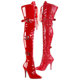 Pleaser SEDUCE-3028 Boots Red | Angel Clothing