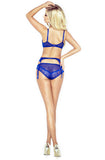 Provocative Royal Affair 3pc Blue Lingerie Set | Angel Clothing