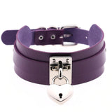 Purple Heart Padlock Collar | Angel Clothing